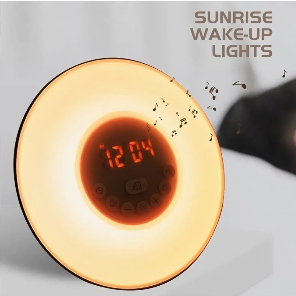 Wake up alarm clock sunrise/sunset night light touch control